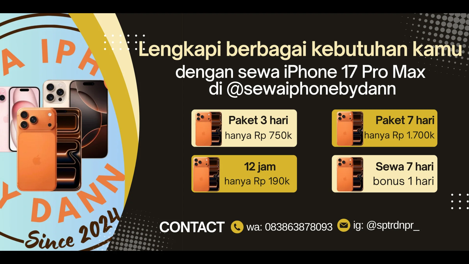 Promo sewa iPhone 17 Pro Max